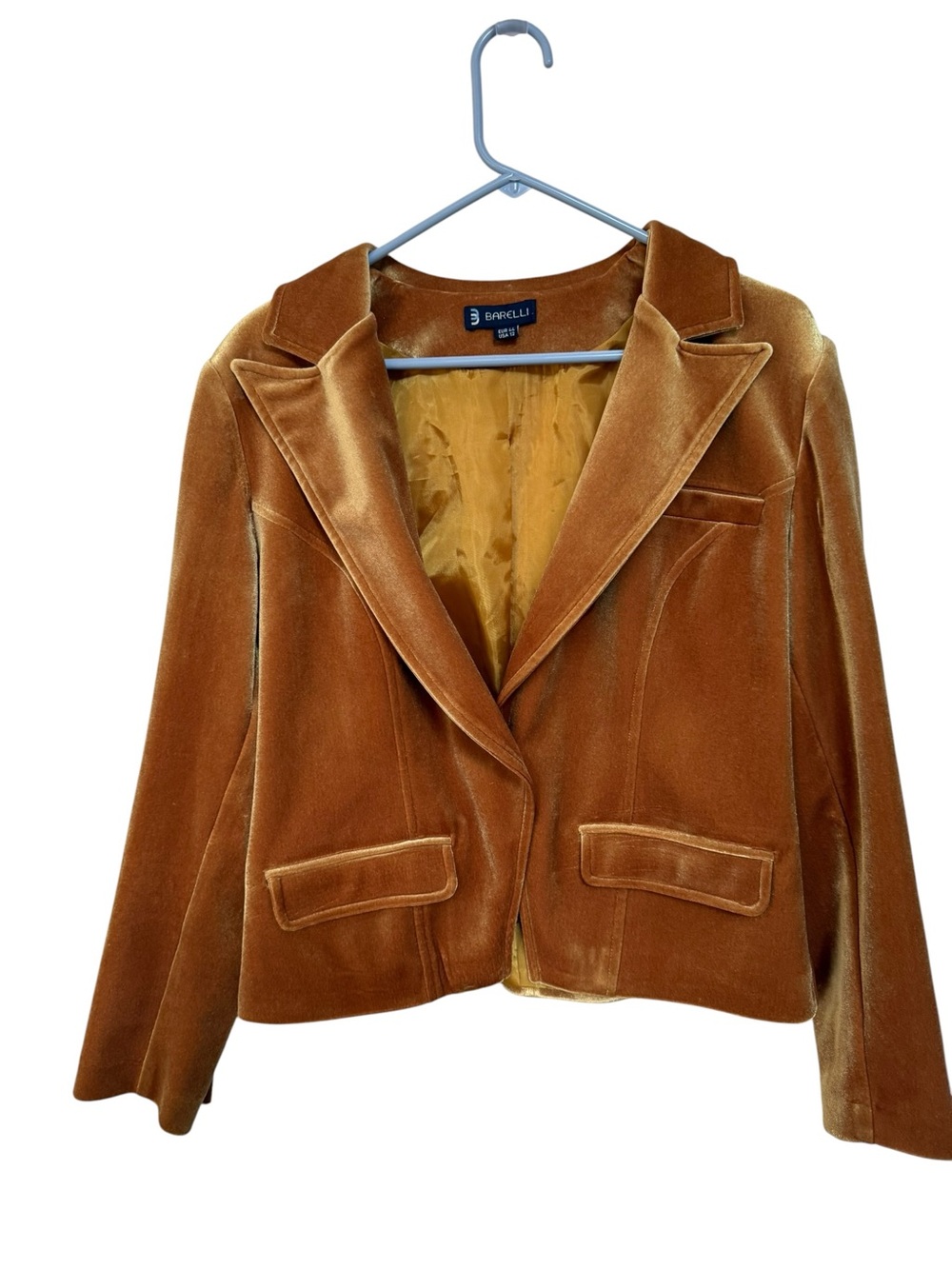 NWOT Barelli Women's Velvet Blazer in Rust - Size 12